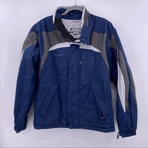 Columbia Coat with Hood Men's Size Medium Navy Blue & Gray